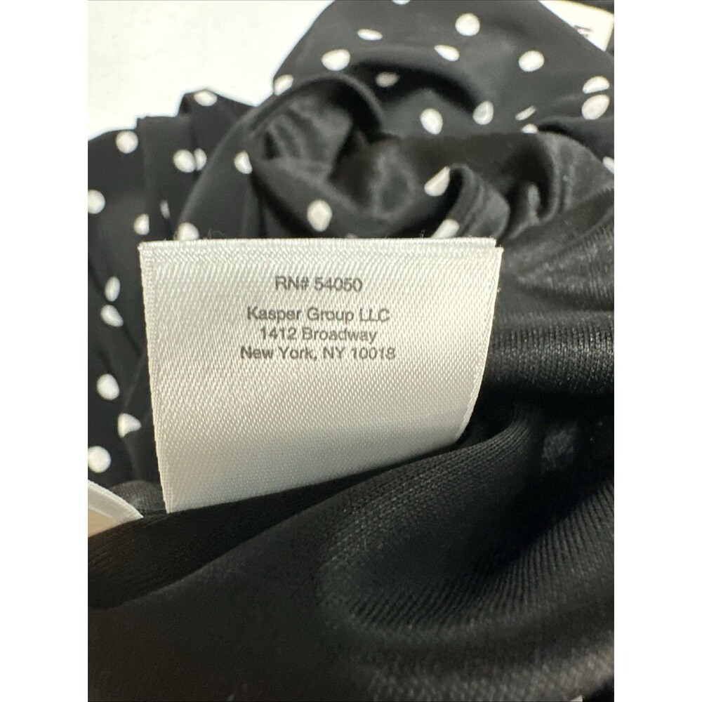Anne Klein Size 14 Jumpsuit Black White Polka Dot Jersey Knit Tie Wide Leg - Picture 7 of 9